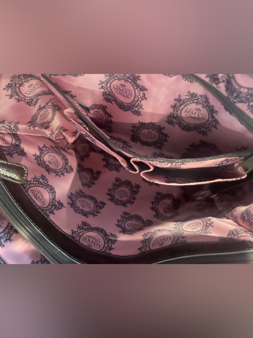 My Flat In London - Jan Hedrick Metallic Pewter Tote Bag with Crown Detail👑👑 - Picture 9 of 13